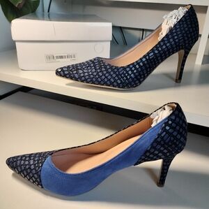 Blue pointed toe shoes